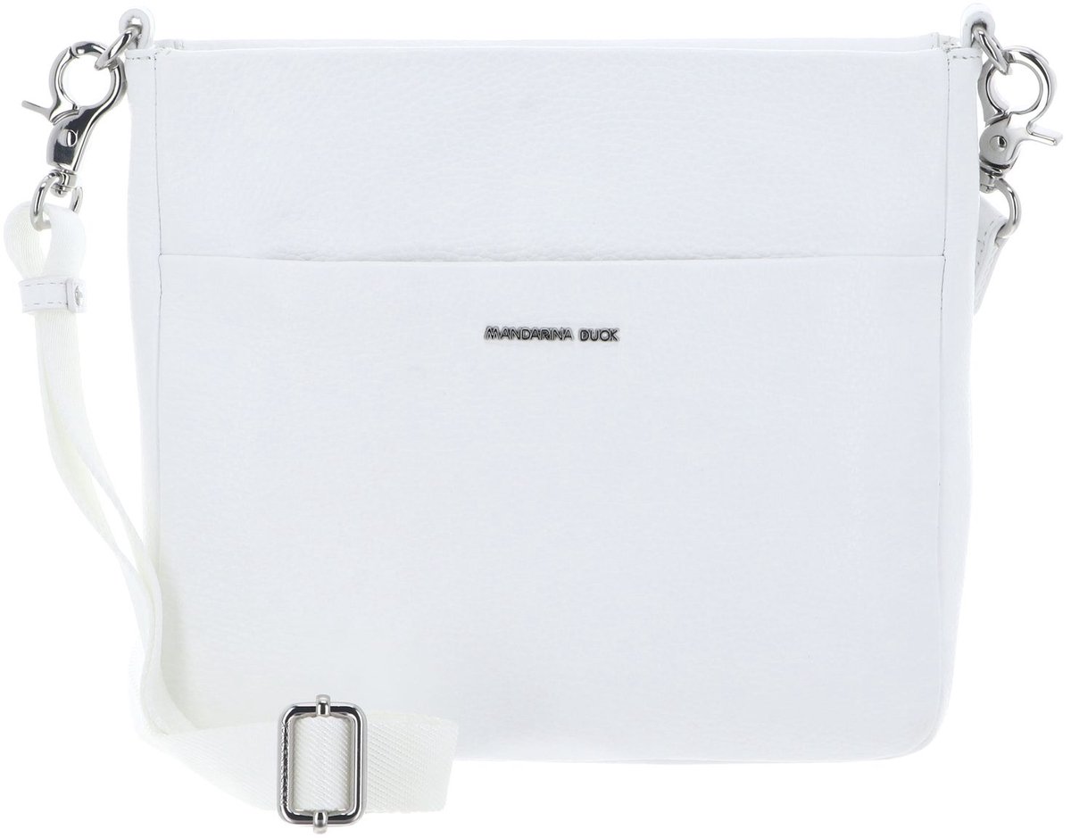 MANDARINA DUCK Leren schoudertas Mellow Leather Crossover Bag Blanc wit