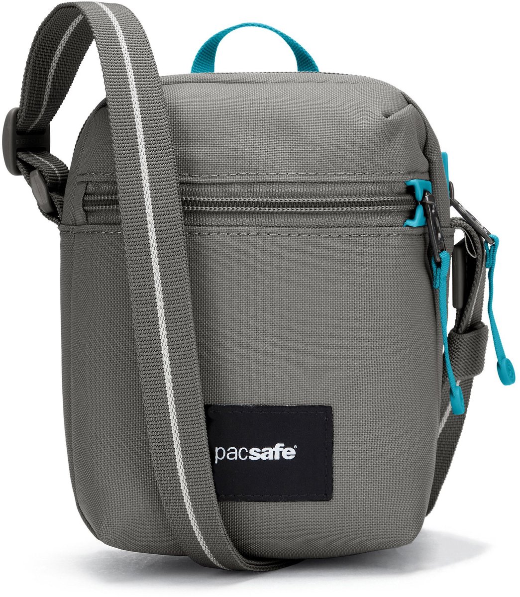Pacsafe GO Micro Crossbody tas - 1.5L - RFID - Anti-diefstal - Waterafstotend - Gerecycled - Festivaltas - Grijs