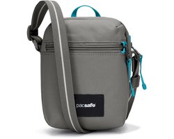 Pacsafe GO Micro Crossbody - 1.5 L - Schoudertas - RFID-blokkerend - Anti-diefstal Tas - Waterafstotend - Beveiligde Tas - Festival Tas - Reistas - Veilig Dockslot - Gerecycled Polyester - Grijs