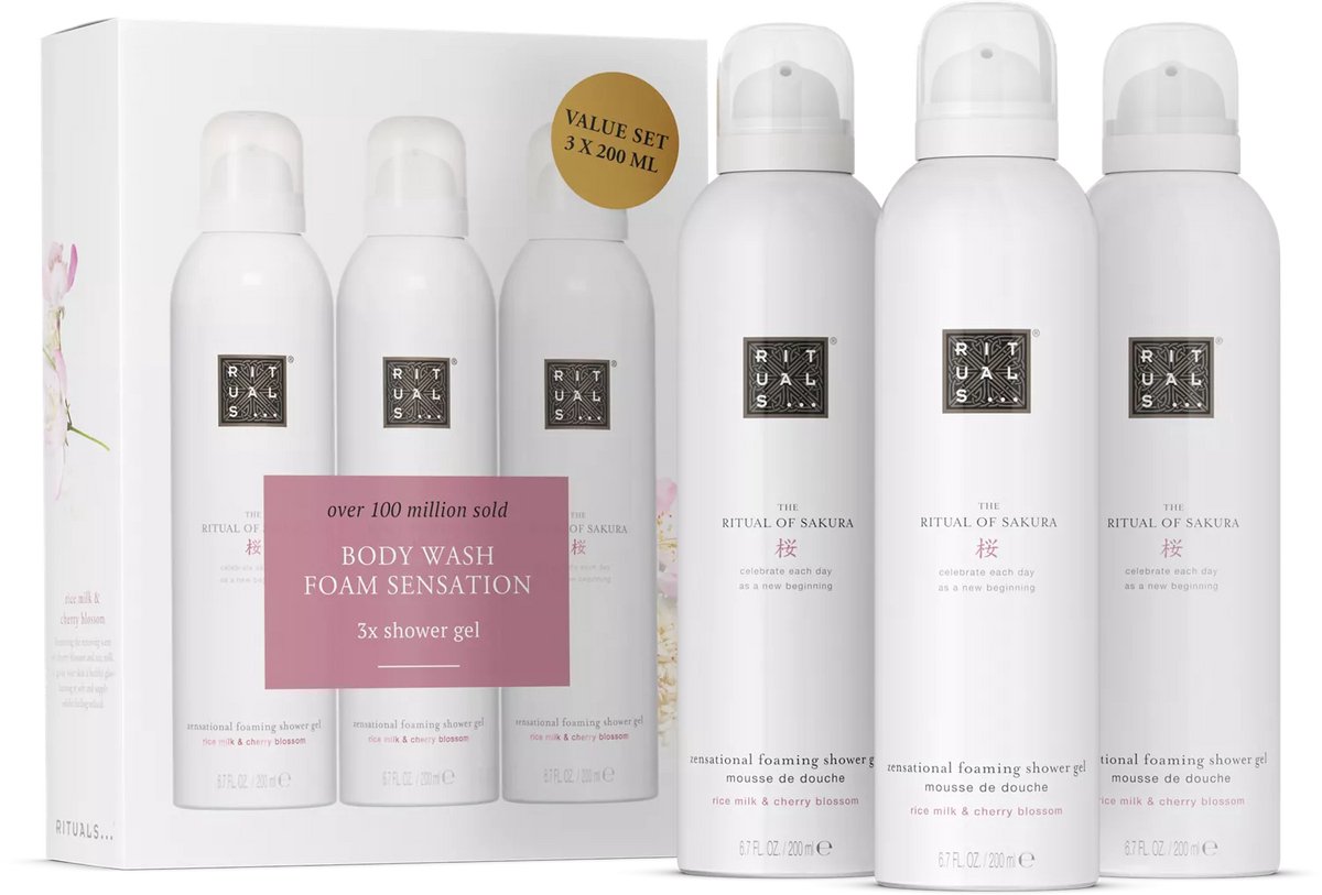 Rituals - Sakura - 3X Shower Gel 200 ml = 600 ml - Douchegels