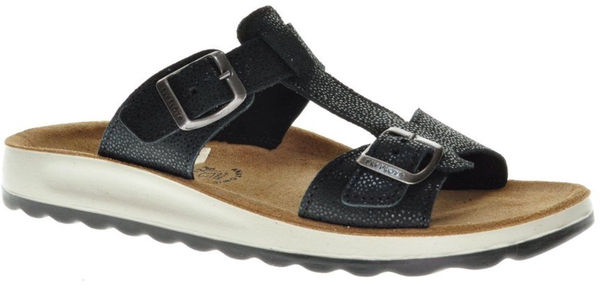 Fly Flot Zwarte Slipper Met Gesp Instap maat 35