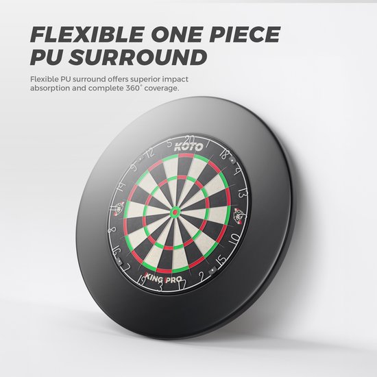 KOTO Dartbord Surround Zwart, Hoogwaardige Dartomranding, Dart Surroundring, Bescherming Pijlen & Muren, Gemakkelijk te bevestigen van KOTO — afbeelding 5