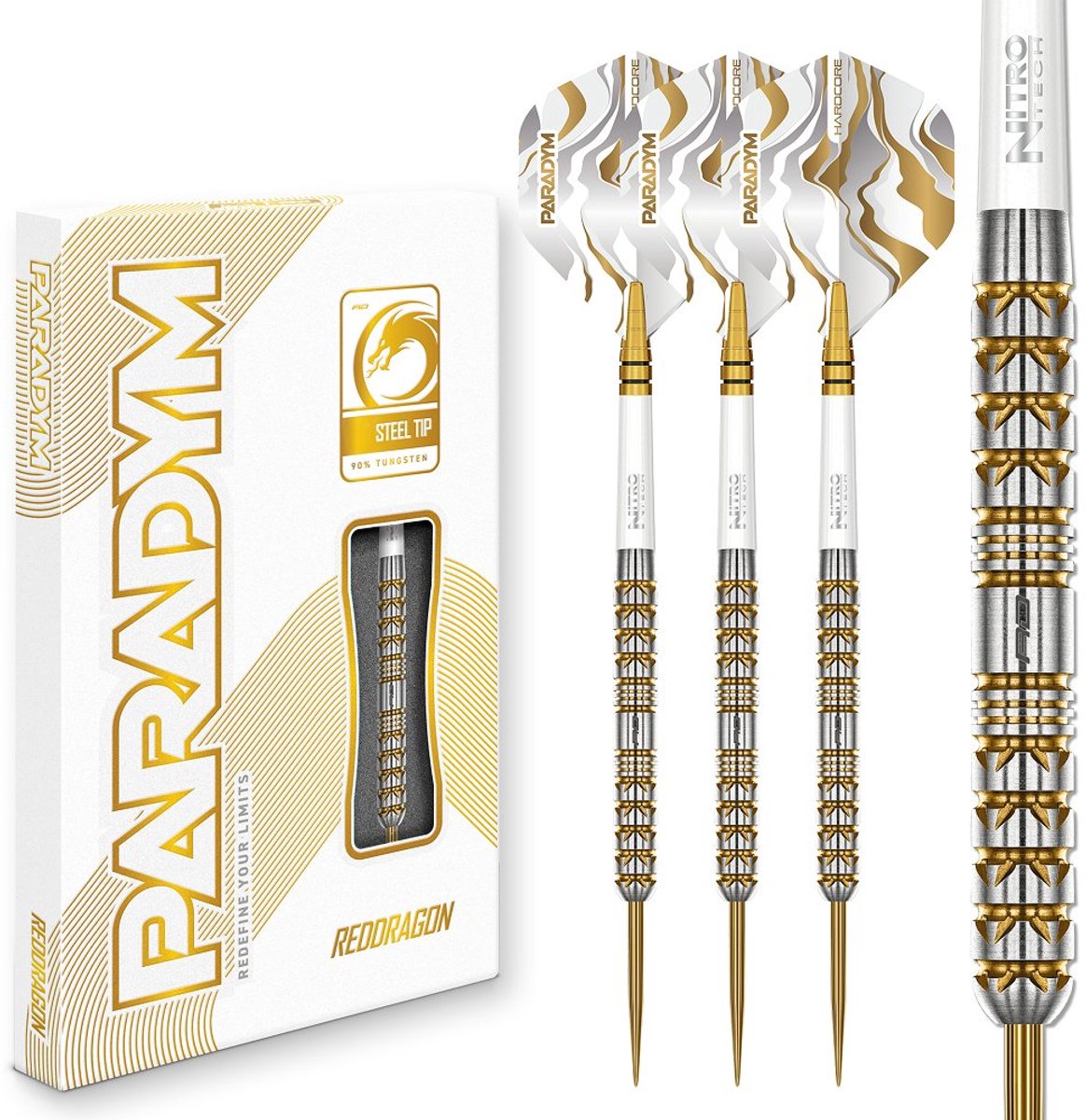 Red Dragon Paradym Gold Parallel 90% - Dartpijlen