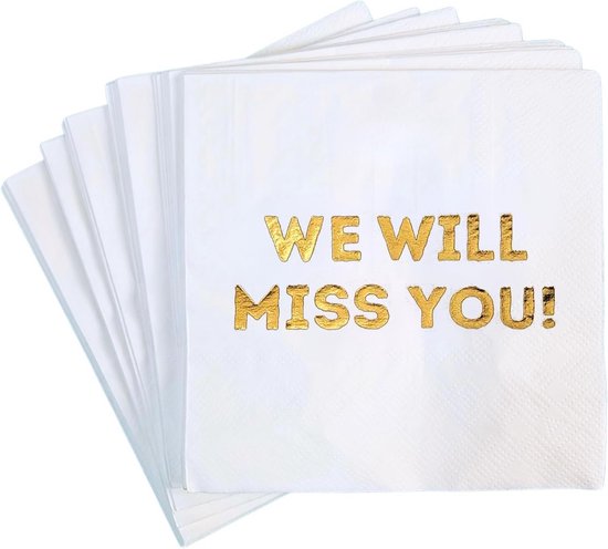 We Will Miss You Banner, Pre-Strung No DIY Glitter Bunting Banner Going
