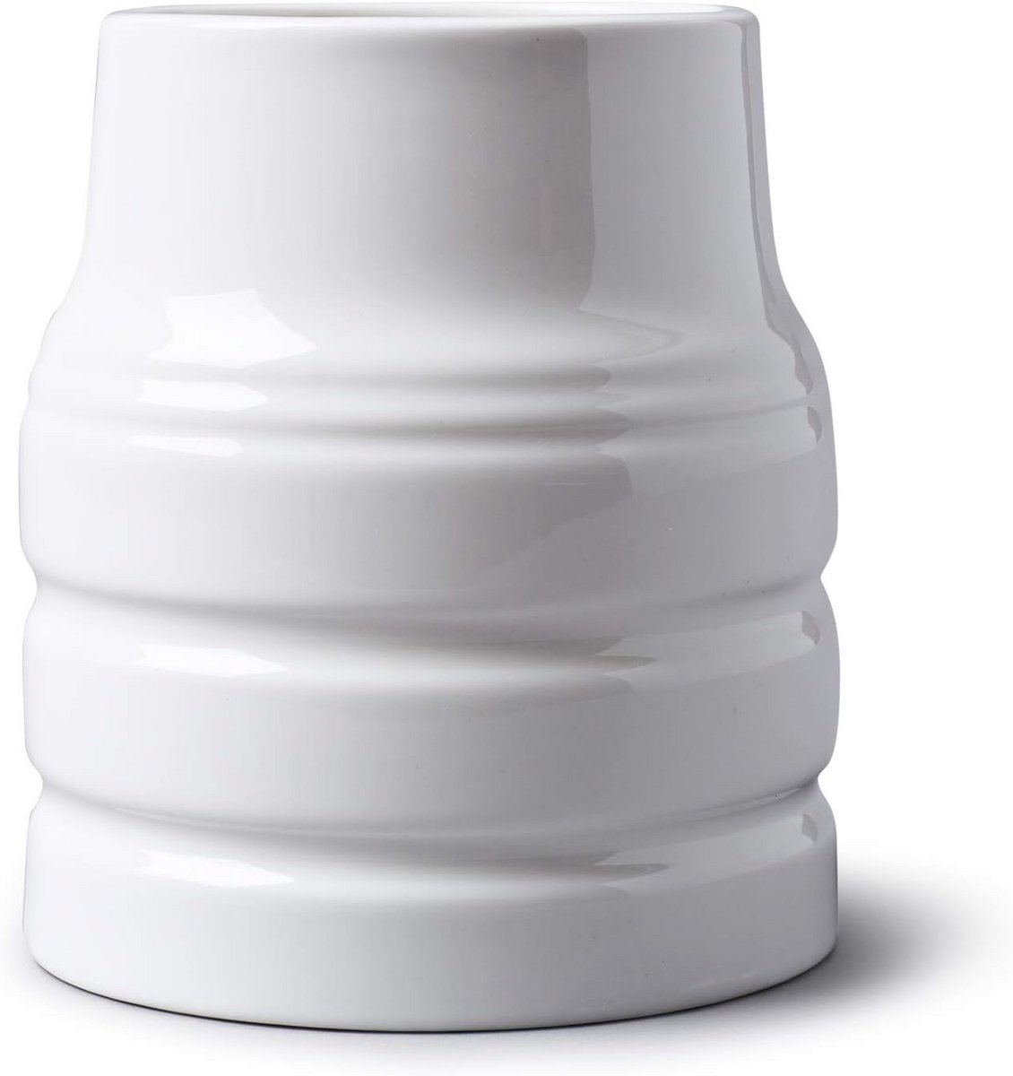 Wit Porseleinen Opbergpot 16cm – Traditionele Churn Stijl voor Keukengereedschap