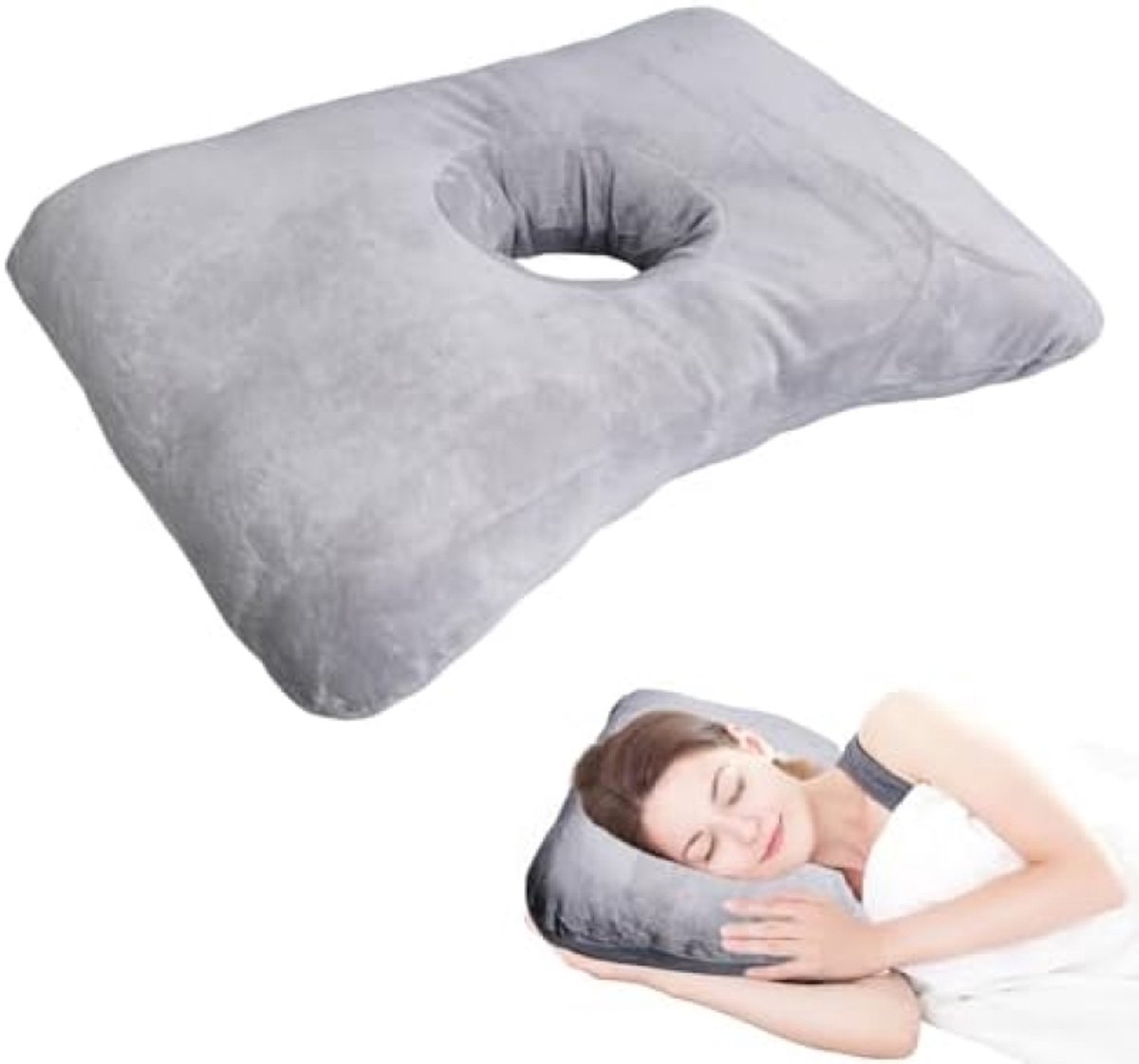 PromoHome Oorkussen met gat voor zijslapers - Ergonomisch en comfortabel