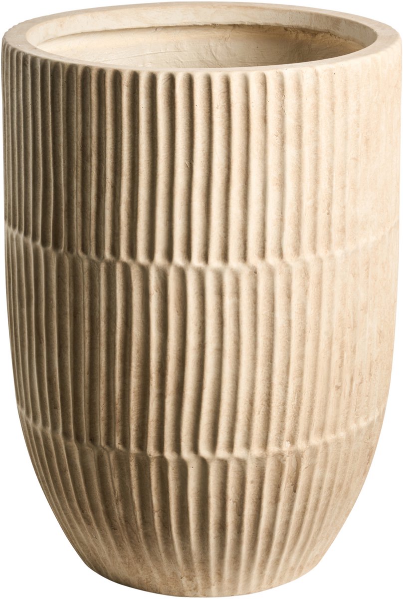 BELIANI POROS - Bloempot - Lichtbeige - 36 x 36 x 50 cm - Klei-vezelmengsel