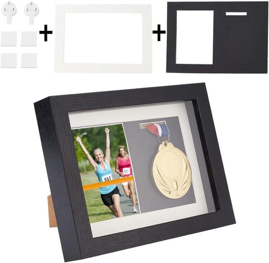 PATIKIL 6 stuks medaille vitrinekast, houten