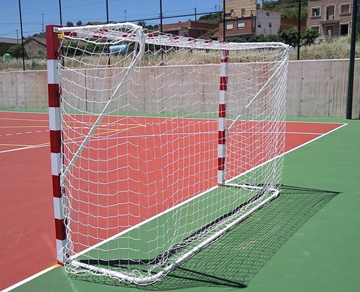 Set 4 mm zaalvoetbal-/handbalnetten Premium Line Veelkleurig