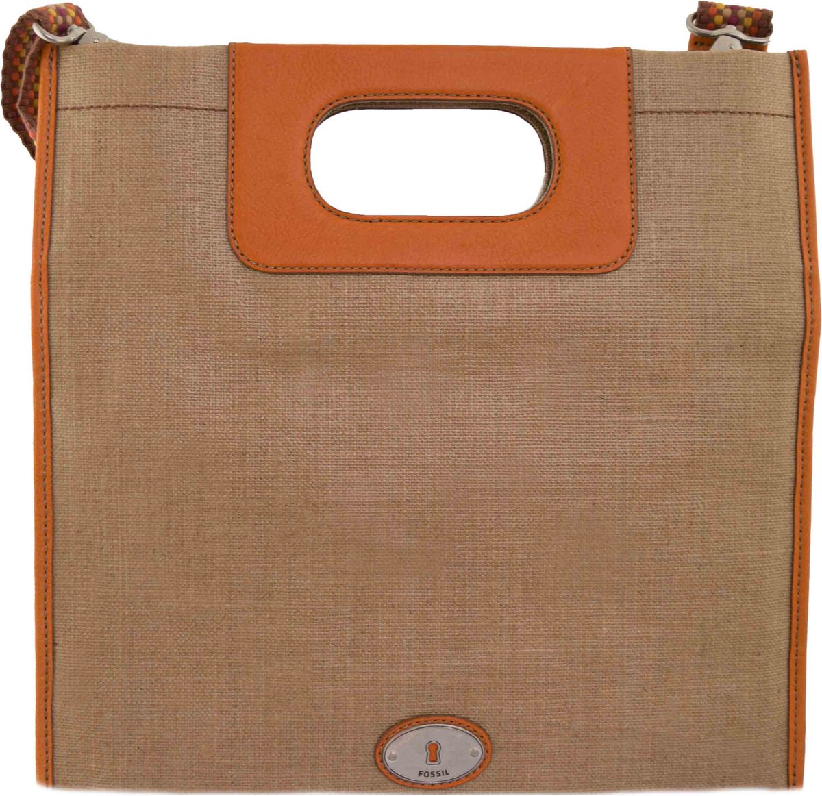 Fossil Wmns Schoudertas Key-per Slim Fold Bruine Tas - UNI