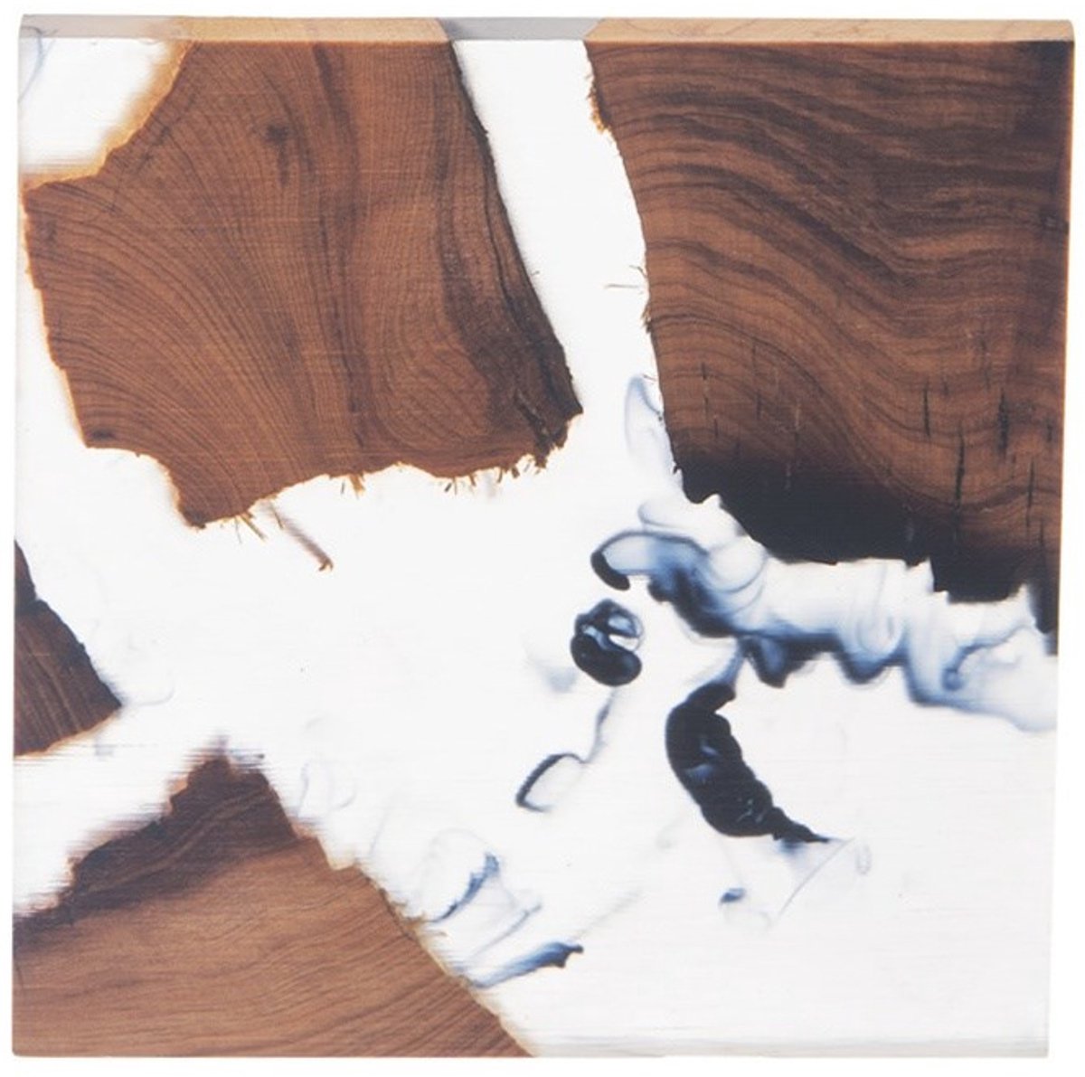 Orion RIVER - Houten Onderzetter - 8x8 cm - Acacia - Resinelement