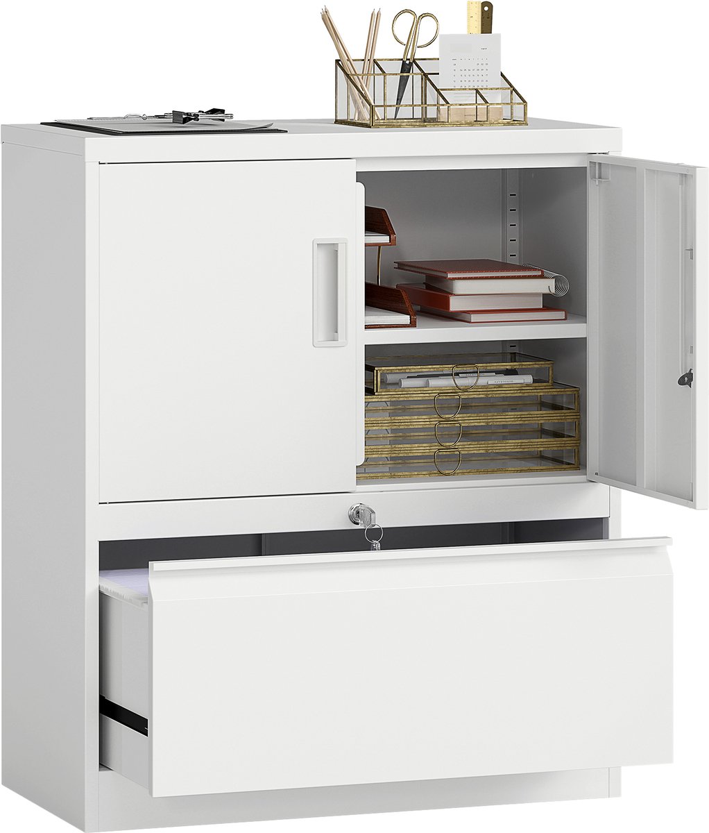 HOMCOM archiefkast - kantoorkast - staal - 80L x 40B x 95H cm - wit