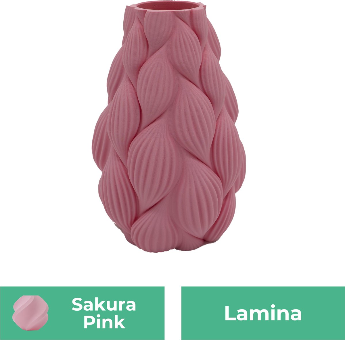 Lovora Lamina moderne vaas – Decoratieve vaas - Sakura Roze - 3d geprinte vaas – geschikt voor droogbloemen - 30CM
