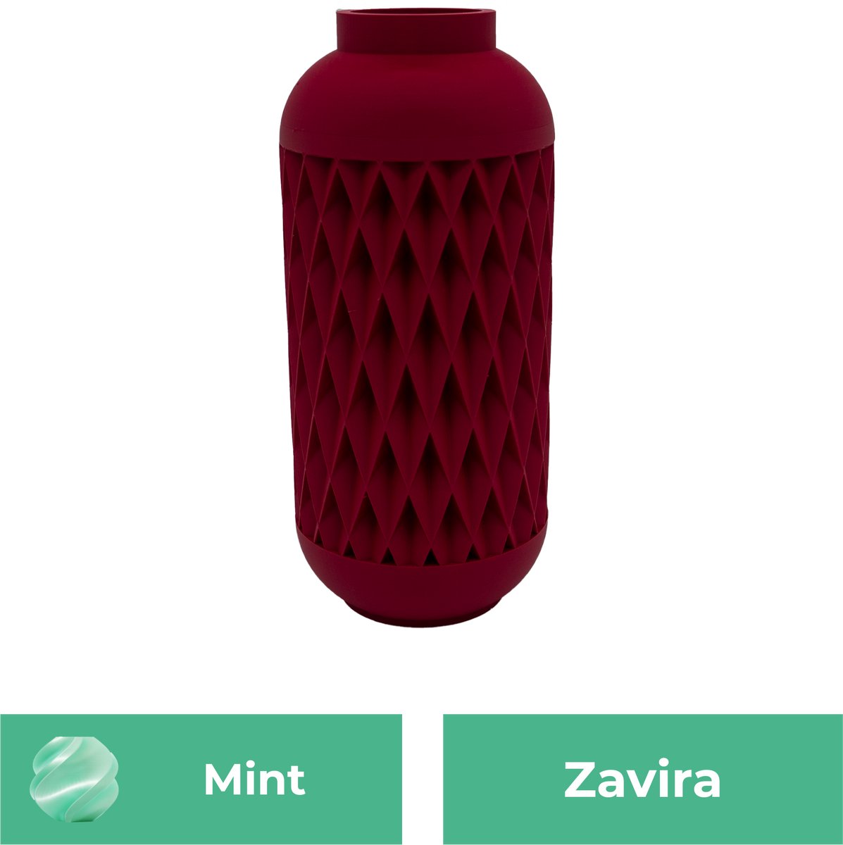 Lovora Zavira moderne vaas – Decoratieve vaas - Mint - 3d geprinte vaas – geschikt voor droogbloemen - 25CM