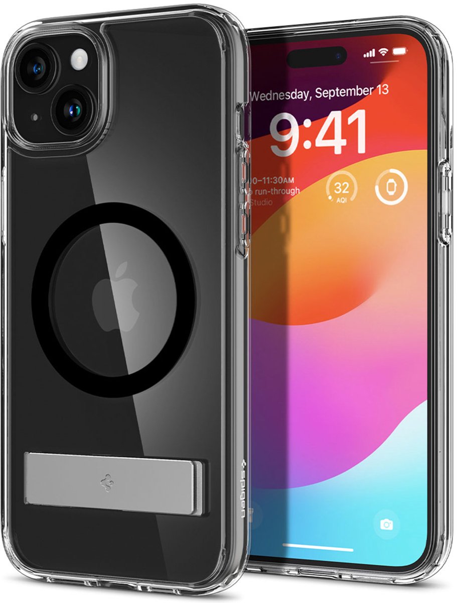 Spigen Ultra Hybrid S MagFit hoesje geschikt voor iPhone 15 - Zwart