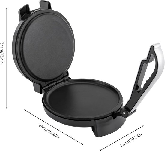 Roti Maker - Roti Maker Elektrice - Roti Pan - 30cm - 1000W - Zwart — afbeelding 3