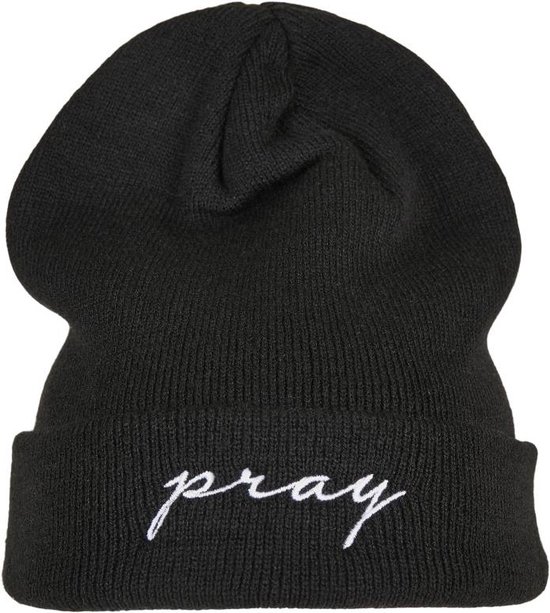 Urban Classics Bonnet Pray Broderie Zwart/ Wit