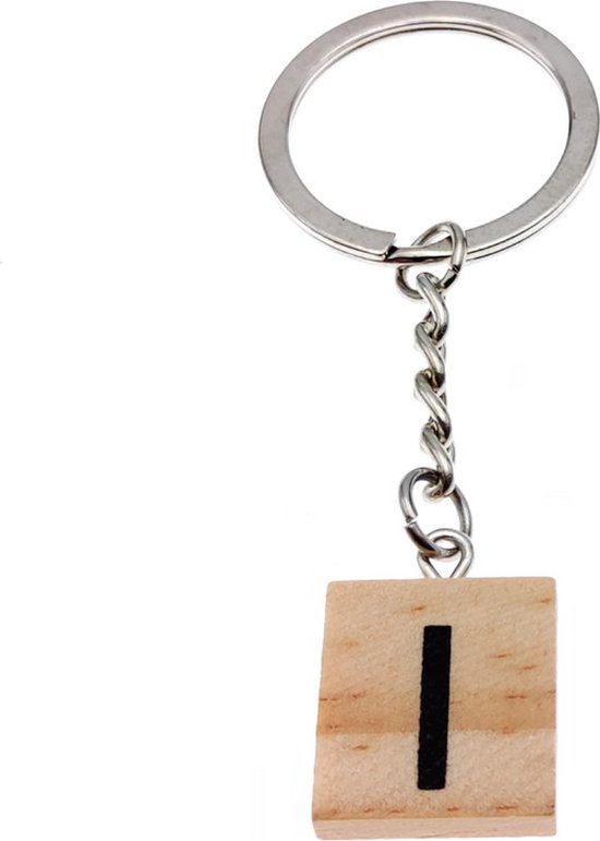 Houten sleutelhanger met logo - druppel FSC 100
