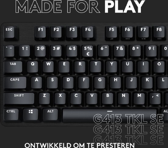 Logitech G413 SE TKL - Clavier Gaming Mécanique - Qwerty ISO - Zwart