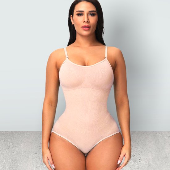 Wow Peach - Slimming Seamless Bodysuit - Shapewear - Body Shaper - Shape Waist & Breast - Slip - Premium - Nude - Large