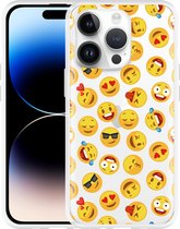 Geschikt voor Apple iPhone 14 Pro Hoesje Emoji - Designed by Cazy