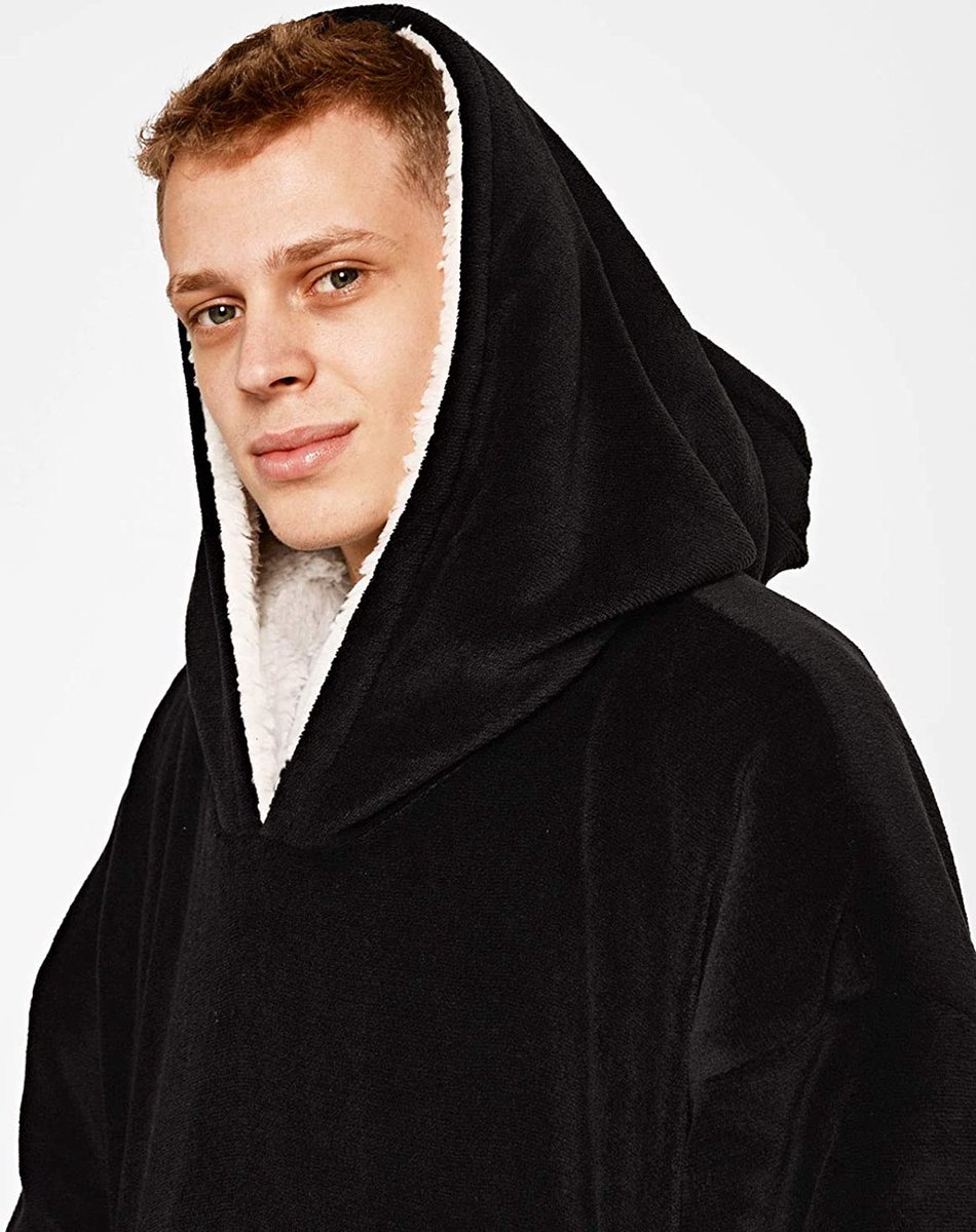 Oversized Hoodie Deken - Zachte Sherpa en Flanel Fleece - Warmte voor Winterdagen