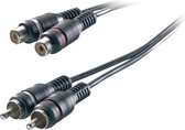SpeaKa Professional SP-1300380 Cinch Audio Verlengkabel [2x Cinch-stekker - 2x Cinch-koppeling] 3.00 m Zwart