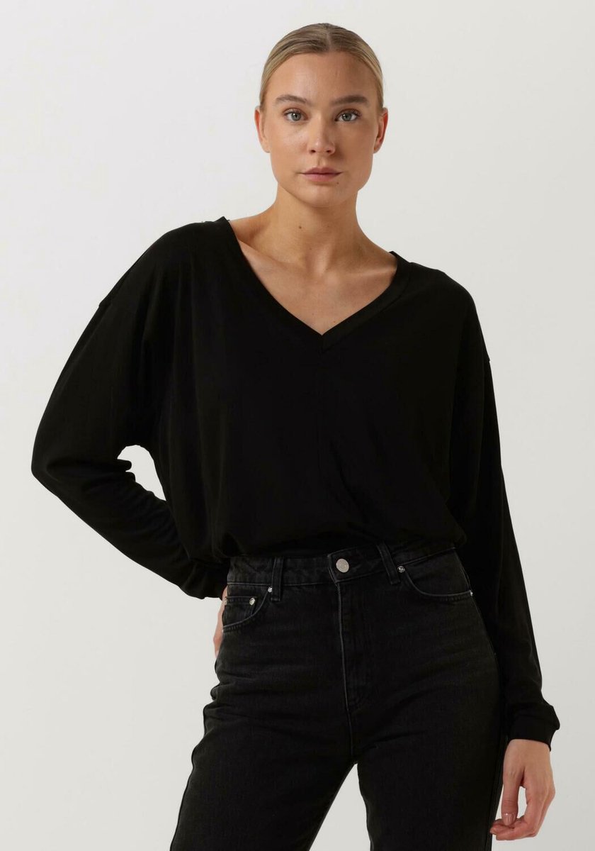 Simple Tamyra Jer-modal-22-3 Tops & T-shirts Dames - Shirt - Zwart - Maat M