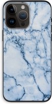 Case Company® - Hoesje geschikt voor iPhone 14 Pro Max hoesje - Blauw marmer - Biologisch Afbreekbaar Telefoonhoesje - Bescherming alle Kanten en Schermrand