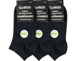 Bamboe Sneaker Sokken-6 paar-Zwart-Maat 39-42