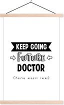 Porte-affiche avec affiche - Affiche scolaire - Citation - Docteur - Étudier - 120x180 cm - lattes vierges