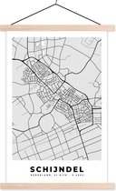 Posterhanger incl. Poster 40x60 cm - Schoolplaat - Schijndel - Kaart - Plattegrond - Stadskaart - Textielposter - Blanke latten - Plattegrond