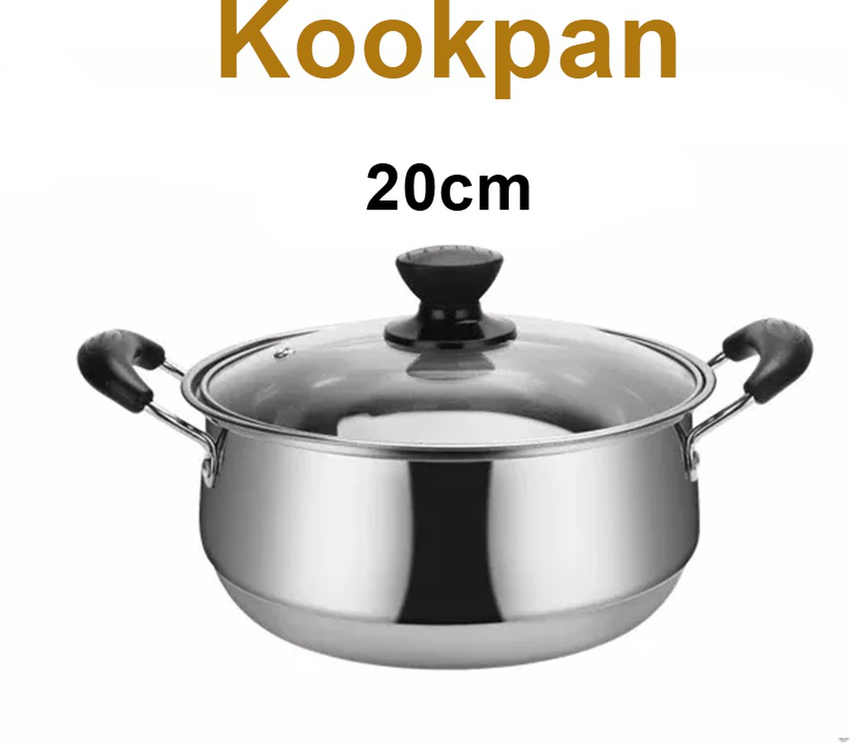 Kookkunst Holland pannenset inductie met glazen deksels - 10 delig - zwart 21, 25, 28, 28 & 32 cm