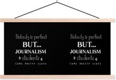 Porte-affiche avec affiche - Affiche scolaire - Citation - Journalistes - Étudiants - 60x30 cm - Lattes vierges