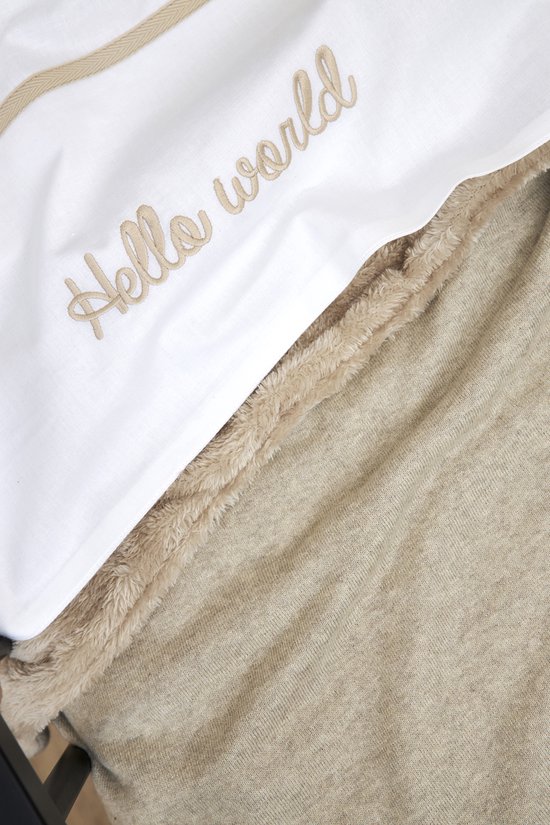 Meyco Baby Knit Basic teddy ledikant deken - sand melange - 100x150cm van Meyco — afbeelding 4