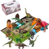 Dinosaurus Speelgoed - Dinosaurus 9 Stuks Speelgoed - Dinosaurus Figuren - Dinosaurus Speelgoed Voordeelpakket - Dinosaurus Speelgoed + Meegeleverde Speelmat