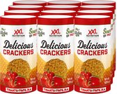 XXL Nutrition - Delicious Crackers - 13,9% Eiwit, Proteïne Snack - 12 x 13 Crackers - Tomaat / Paprika - 12 Pack