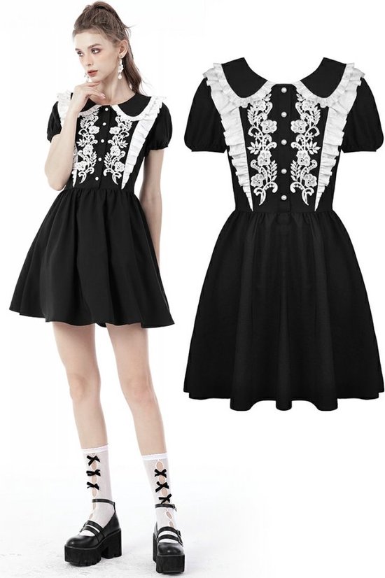 Gothic-Kleid für Damen 2-teilig schwarz - Cod.341975