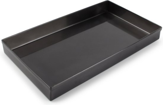 S|P Collection - Opbergbak 28x16xH3cm geborsteld zwart - Vanity