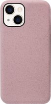 ADEL Tarwe Stro TPU Back Cover Softcase Hoesje Geschikt voor iPhone 14 - Duurzaam Afbreekbaar Milieuvriendelijk Roze