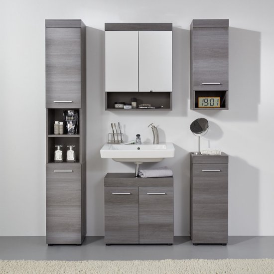 trendteam smart living 187931023 Armadio Scarpiera Indy, Legno Vecchio Deposizione Graphite Grey Matera, Spazio Ampio, 80 x 45 x 91 cm