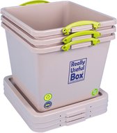 Really Useful Box de rangement recyclée 60 l, emboîtable, grise 3 pièces
