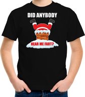 Fun Kerstshirt / Kerst t-shirt  Did anybody hear my fart zwart voor kinderen - Kerstkleding / Christmas outfit 164/176