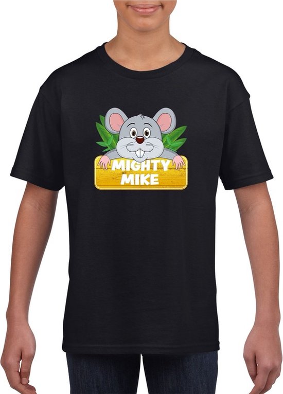 Mighty Mike t-shirt zwart voor kinderen - unisex - muizen shirt - kinderkleding / kleding 146/152