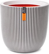 Capi Europe - Bloempot bol Groove NL - 35x34 - Ivoor - Opening Ø29 - Bloempot voor binnen en buiten - Levenslang garantie - Breukbestendig - 100% Recyclebaar - CO2 Neutraal geproduceerd - KGVI932