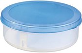 Sunware Taartdoos - 2x - transparant/blauw - rond - 35 cm - met lift - bewaardoos voor taart - Vlaaidoos