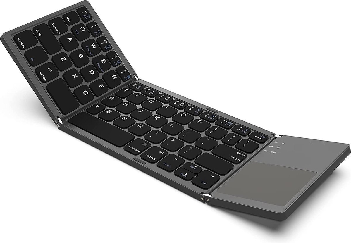 Igoods Opvouwbaar Mini Bluetooth Toetsenbord met Touchpad - QWERTY Toetsenbord- BT 3.0 - Universeel - Ultradun - Zwart