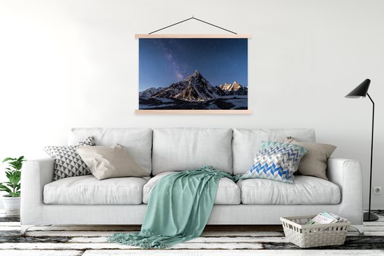 Voie lactée au-dessus de la montagne K2 affiche textielposter lamelles vierges 120x80 cm