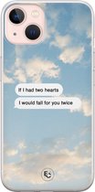 Hoesje geschikt voor iPhone 13 - Love quote - Soft Case - TPU - Tekst - Blauw - ELLECHIQ