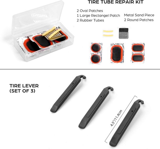 Kit D'outils De Réparation Vélo 16 Pièces Avec Mini Pompe Et Sacoches - Entretien VTT Et Vélo De Route